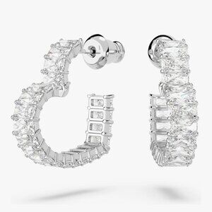 SWAROVSKI Matrix Open Heart Hoop baguette earrings in original box